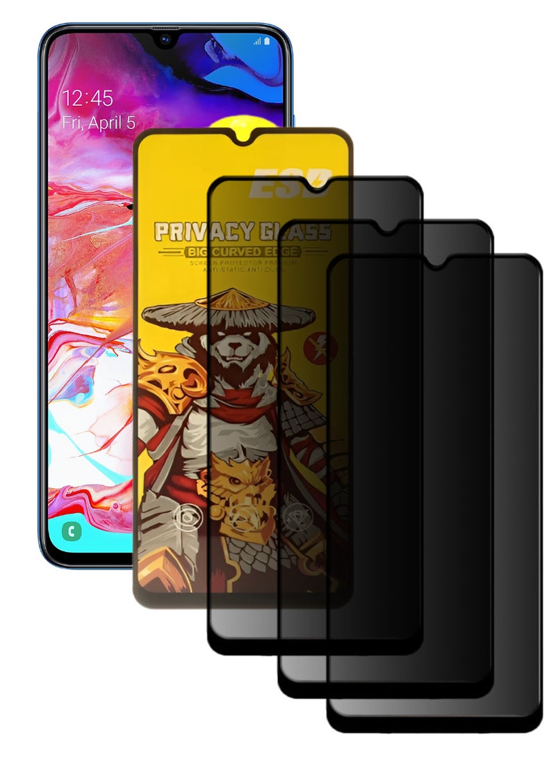 ESD 3 Pieces Tempered Dustproof Privacy Glass Screen Protector Compatible For Samsung Galaxy A70 - Image 1