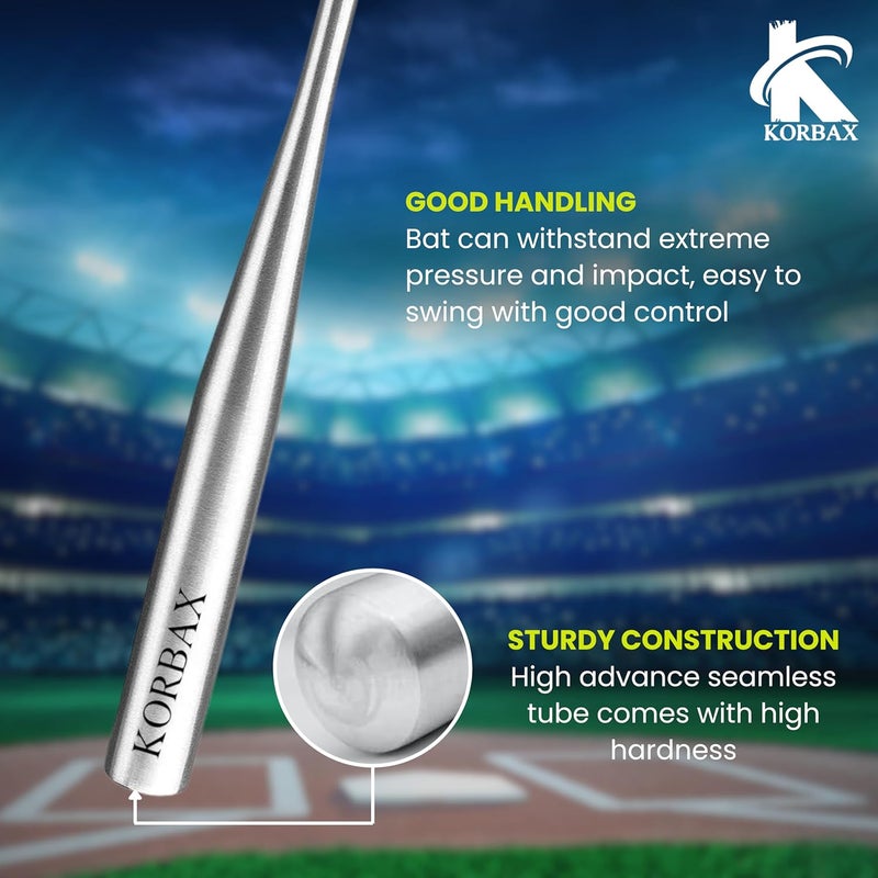 Korbax 30 Inch Aluminium Base Ball Bat International Standards Aluminium Baseball Bat - Image 3