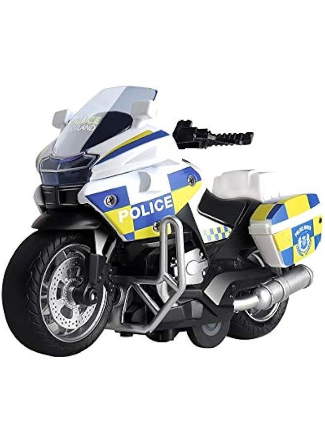 Police Motorcycle Toy - Pull Back Toy Motorcycle with Sound and Light Toy,Toy Motorcycles for Boy,Toys for 3-9 Year Old Boys (White) - Image 1