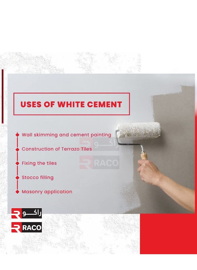 White Cement Powder for Crack Filling and Universal Adhesive Repair Construction Works, Art, and Craft Projects Home Waterproof Bathroom & Tiles 5KG
