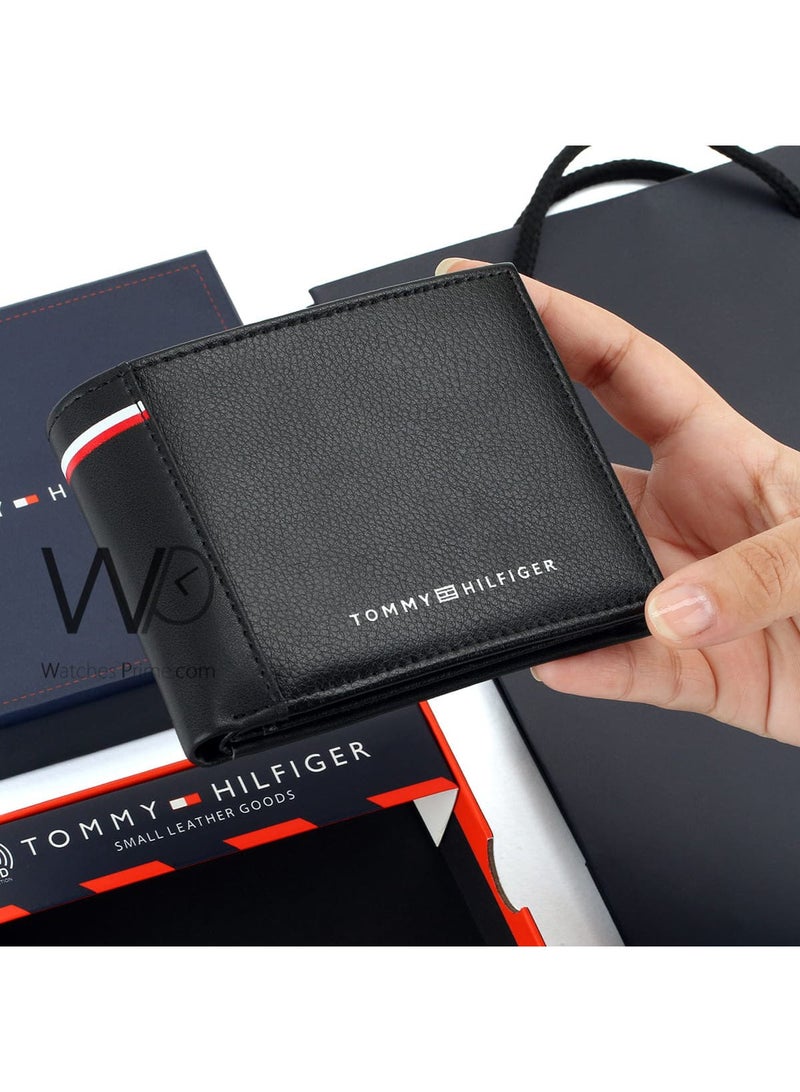 Tommy Icons Tommy Hilfiger Men's Purse Natural Black Leather - Image 2