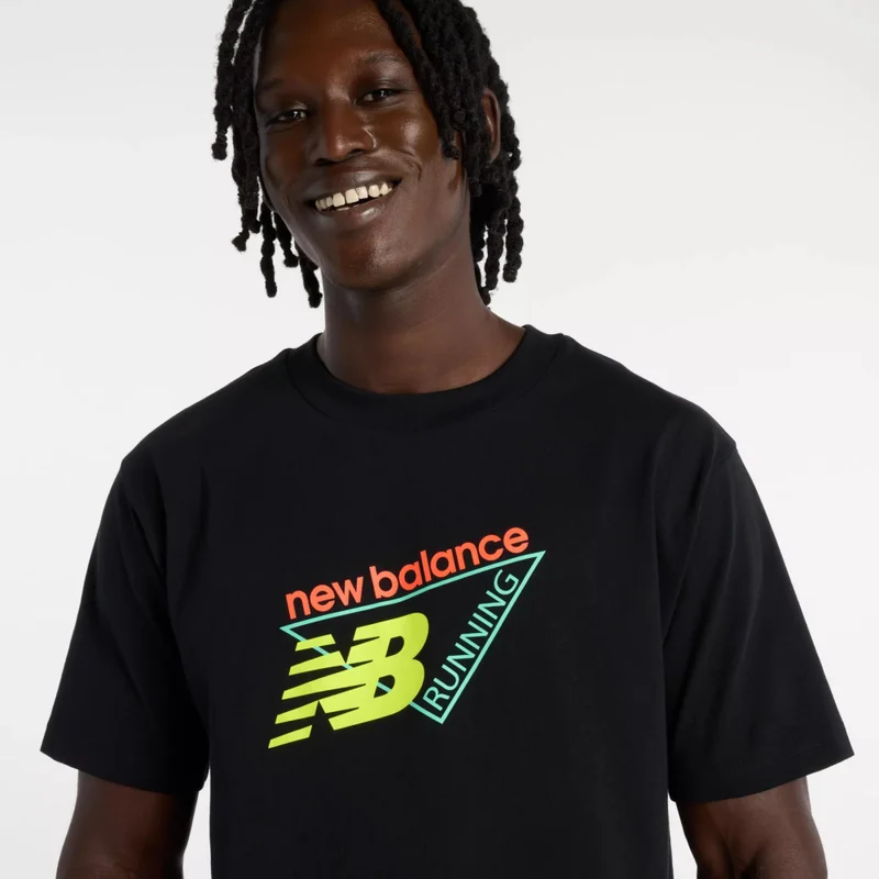 New Balance Black Classic Tri-Logo T-shirt for Men | Best Price UAE