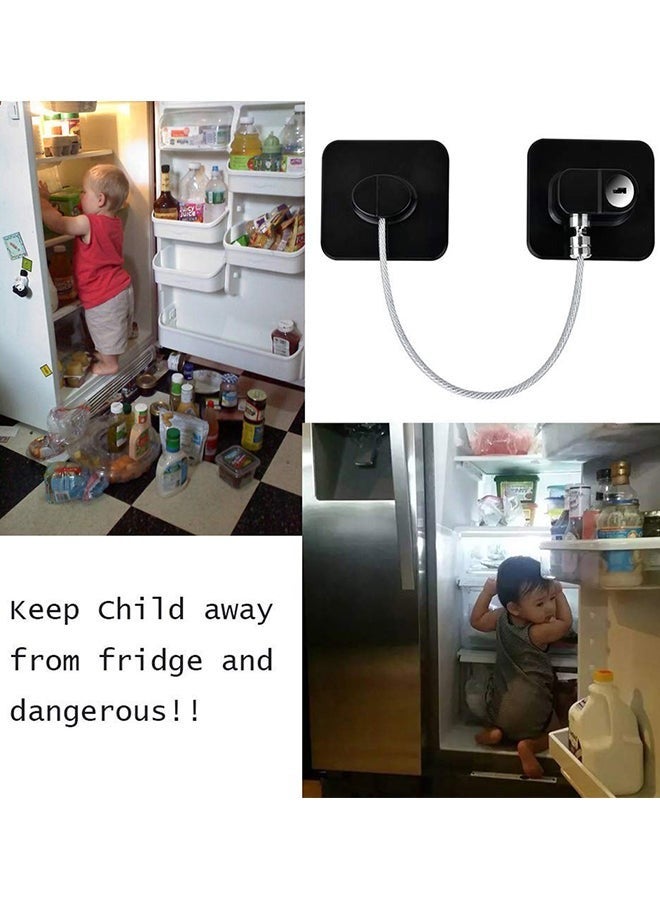 كابتن تيك Safety Cable Fridge Window Lock With Key Set - Image 5