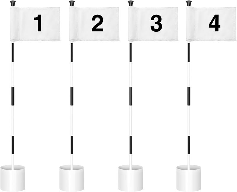 KINGTOP Golf Flagstick Mini, Putting Green Flag for Yard, All 3 Feet, Double-Sided Numbered Golf Flags, Golf Pin Flag Hole Cup Set, Portable 2-Section Design, Gifts Idea - Image 1
