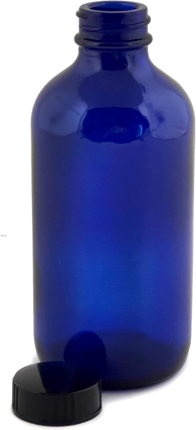 Vivaplex زجاجات فيفابلكس 12 زرقاء كوبالت سعة 8 أونصات مع أغطية - Image 5