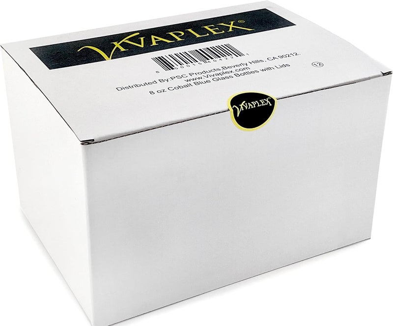 Vivaplex زجاجات فيفابلكس 12 زرقاء كوبالت سعة 8 أونصات مع أغطية - Image 2