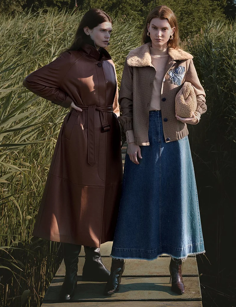 Kayra Pocket-Detail Denim Skirt Indigo