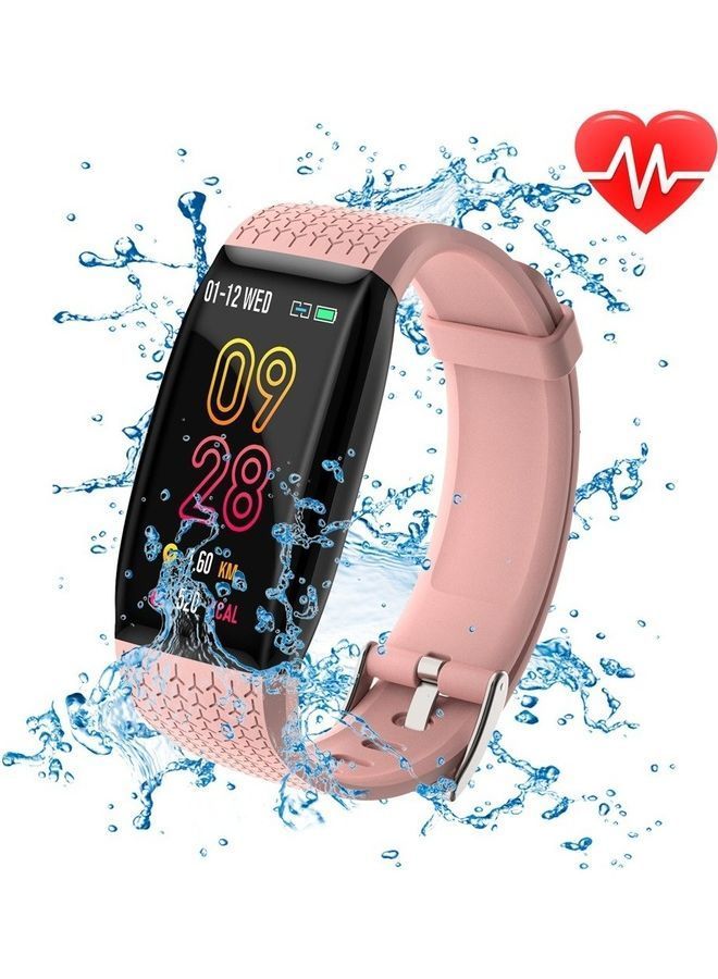 NIBEMINENT IP67 Sports Pedometer Fitness Tracker Wristband Pink - Image 3