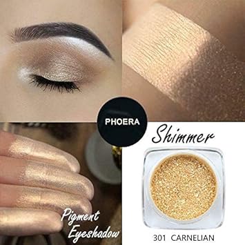 Phoera AQUAPURITY PHOERA Pigment Eyeshadow Palette Metallic Shimmer Glitter Loose Powder Eye Shadow Makeup UK 301 CARNELIAN - Image 2