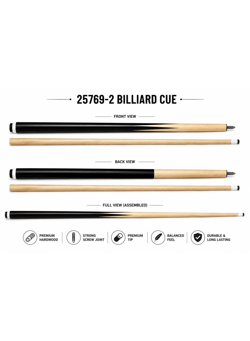25769-2 Professional Billiard Cue Stick 145CM Wooden Pool Cue With Premium Tip Black Wood Design - Image 2