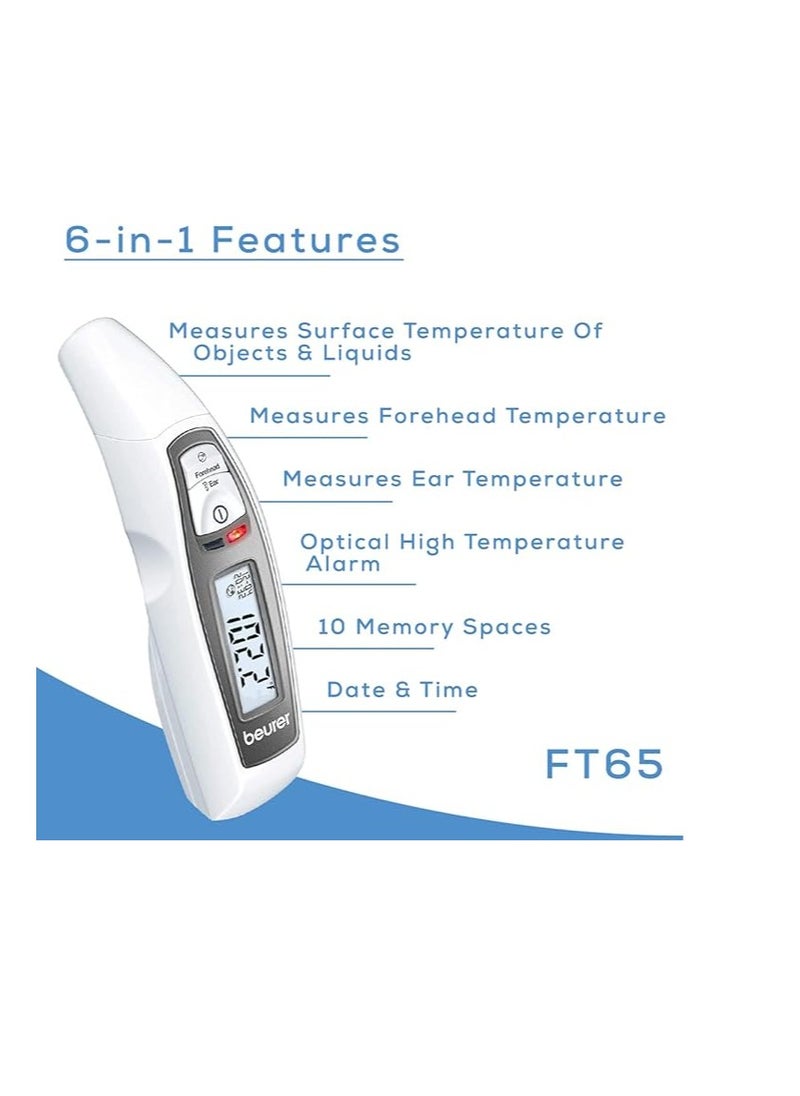 Beurer Beurer FT65 Multi-Functional Infrared Thermometer, 3-in-1 Infrared Thermometer for Adults and Children – Forehead, Ear, and Surface Mode with Color-Changing Fever Indicator  - Image 2