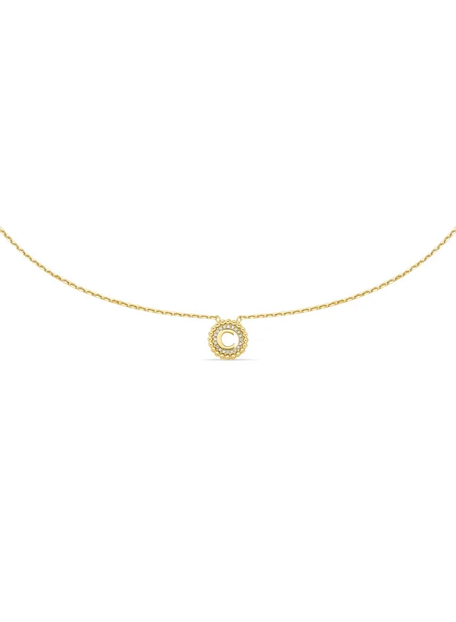 CERRUTI 1881 Bianca Gold Plated Crystal-Embellished 'C' Pendant Necklace for Women