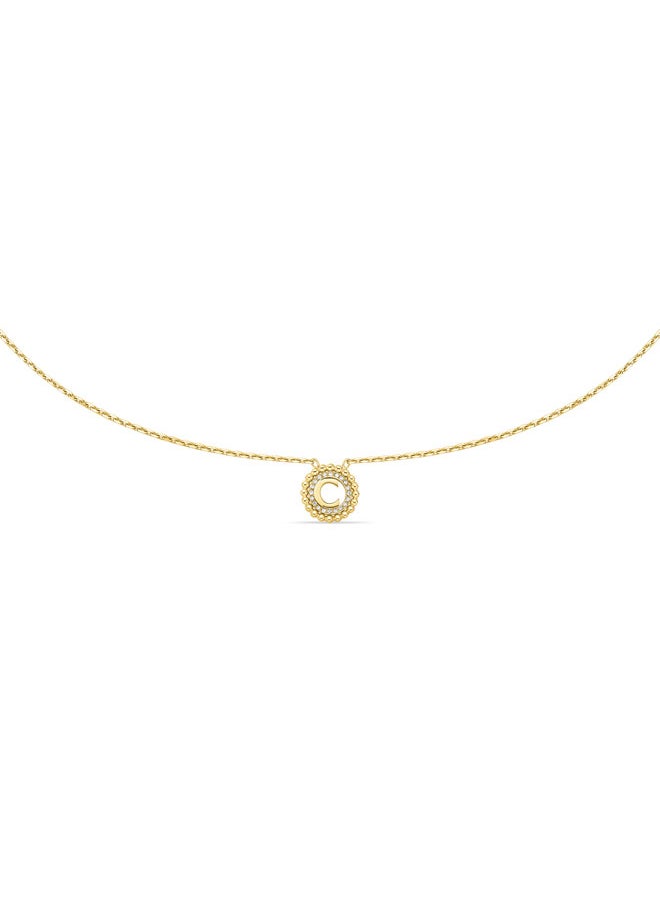 CERRUTI 1881 Bianca Gold Plated Crystal-Embellished 'C' Pendant Necklace for Women  - Image 1