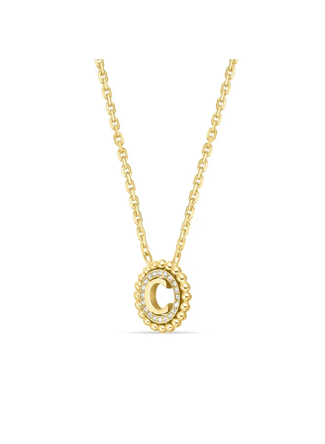 CERRUTI 1881 Bianca Gold Plated Crystal-Embellished 'C' Pendant Necklace for Women