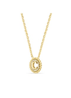 CERRUTI 1881 Bianca Gold Plated Crystal-Embellished 'C' Pendant Necklace for Women  - Image 2