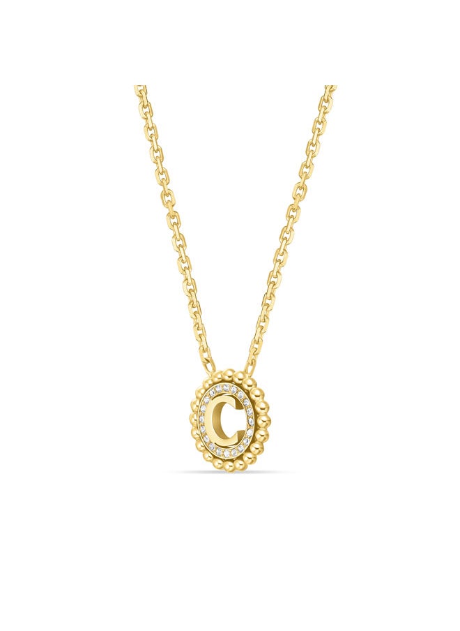 CERRUTI 1881 Bianca Gold Plated Crystal-Embellished 'C' Pendant Necklace for Women  - Image 2