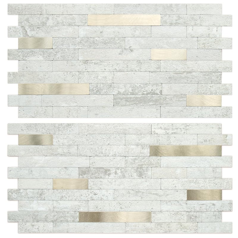 AULIGET 20 Sheets Faux Stone Peel and Stick Backsplash, Beige Stone Look PVC Wall Tile Stick on Backsplash for Kitchen and Bathroom - Image 1