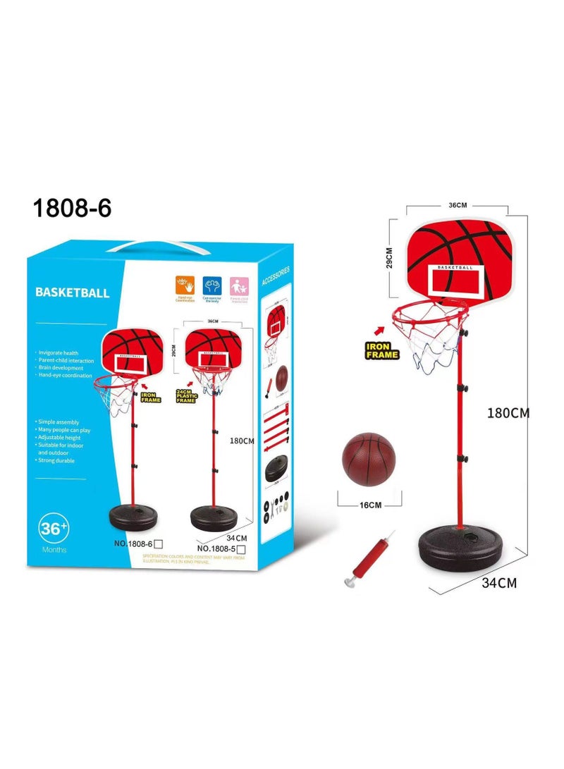 Basketball Stands Height Adjustable Kids Basketball Goal Hoop Set Basketball For Boys Training Practice  - Image 1