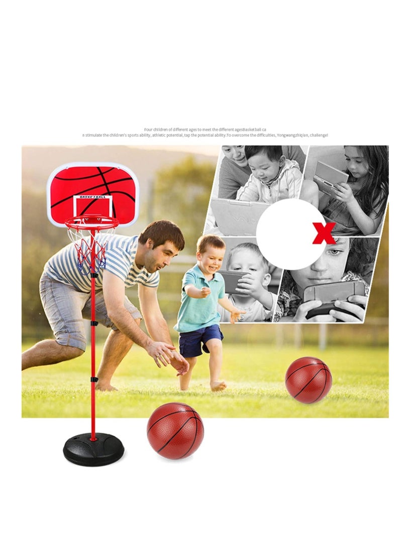 Basketball Stands Height Adjustable Kids Basketball Goal Hoop Set Basketball For Boys Training Practice  - Image 2