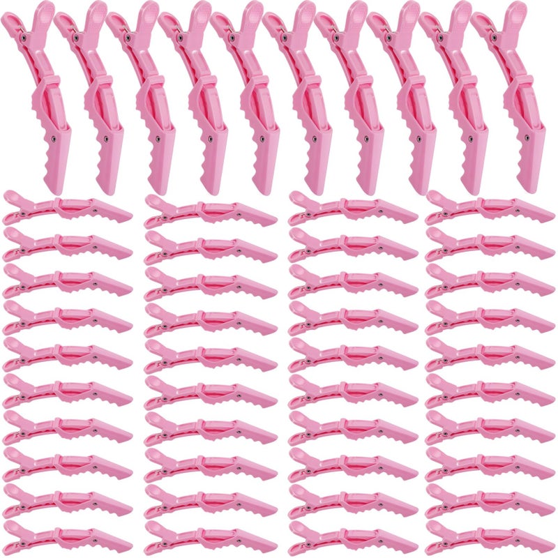 EXTRAPINS 50Pcs Alligator Hair Clips,Professional Hair Styling Clips for Styling Sectioning,Plastic Non Slip Hair Clips for Women with Wide Teeth & Double-Hinged Design(Pink) - Image 1