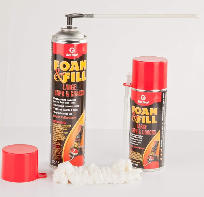 Red Devil Foam & Fill Large Gaps & Cracks Expanding Polyurethane Sealant, 20 oz, Off-White - Image 3