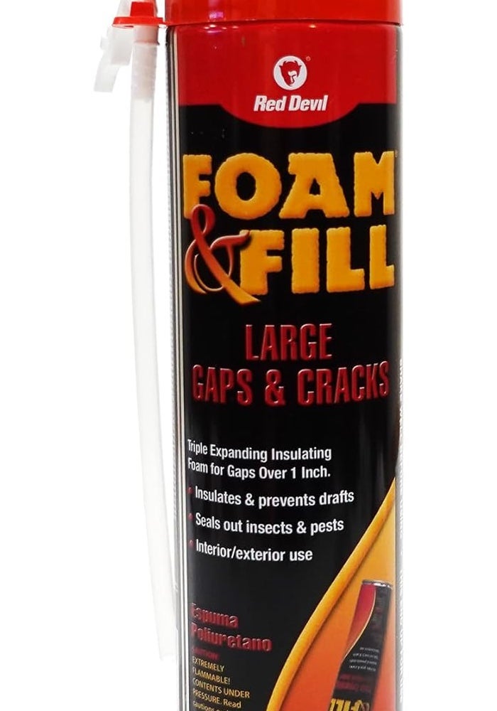 Red Devil Foam & Fill Large Gaps & Cracks Expanding Polyurethane Sealant, 20 oz, Off-White - Image 1