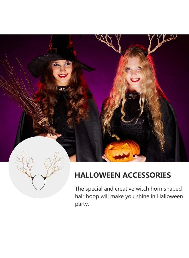 Frcolor Deer Antler Headbands Tree Branches Headband Halloween Hairband Witch Horn Shaped Hair Hoop Dark Fairy Accessories - Image 2