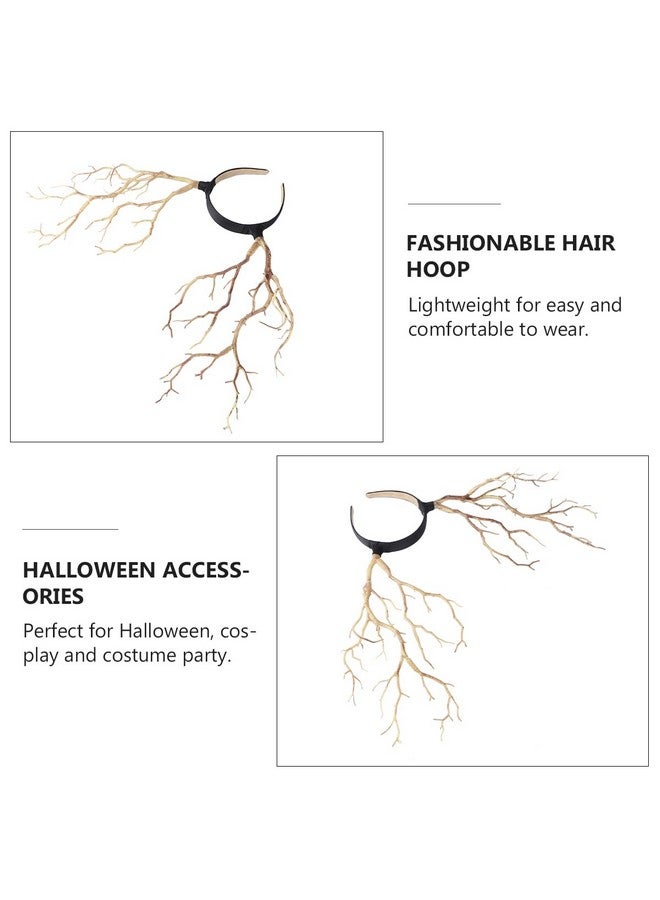 Frcolor Deer Antler Headbands Tree Branches Headband Halloween Hairband Witch Horn Shaped Hair Hoop Dark Fairy Accessories - Image 3