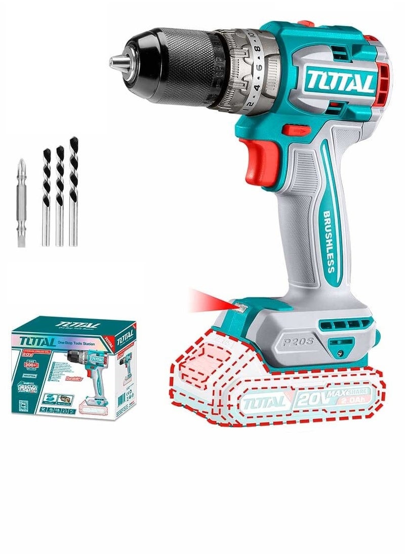 TOTAL - Lithium-ion compact brushless impact drill 20 V speeds - Image 1