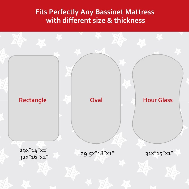 Moonsea Halo Bassinet Swivel Sleeper Sheet, Waterproof 2 Pack, Universal Fit for Rectangle, Oval, Hourglass Bassinet Mattress - Image 5