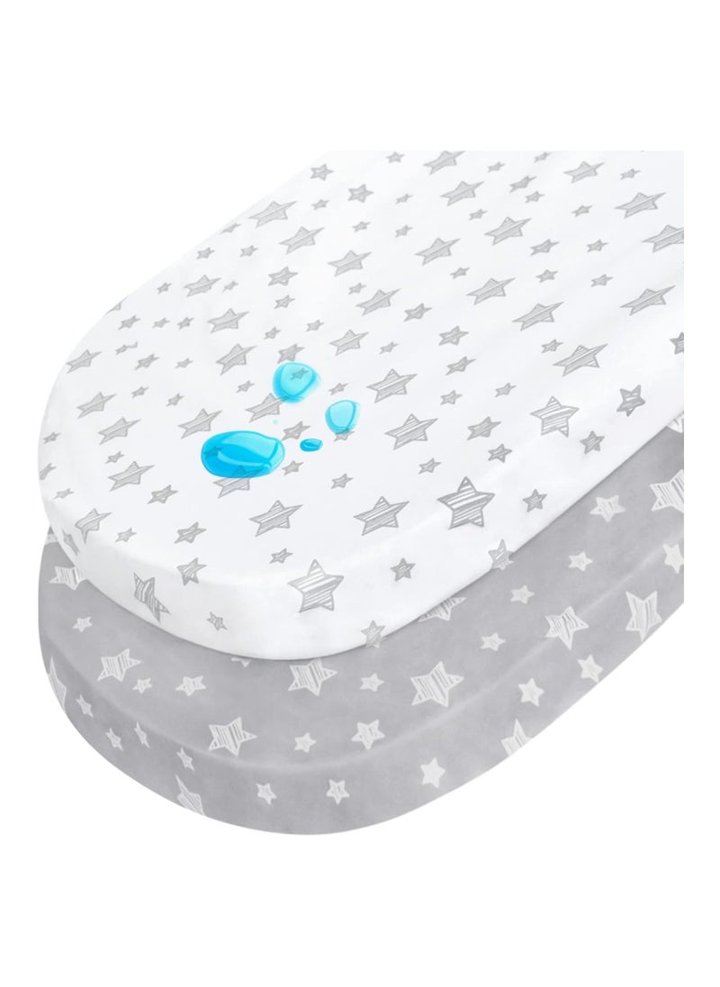 Moonsea 2 Pack Flexible For Different Cradle And Bassinet Mattress Soft Breathable Universal Sheet For Rectangl  - Image 1