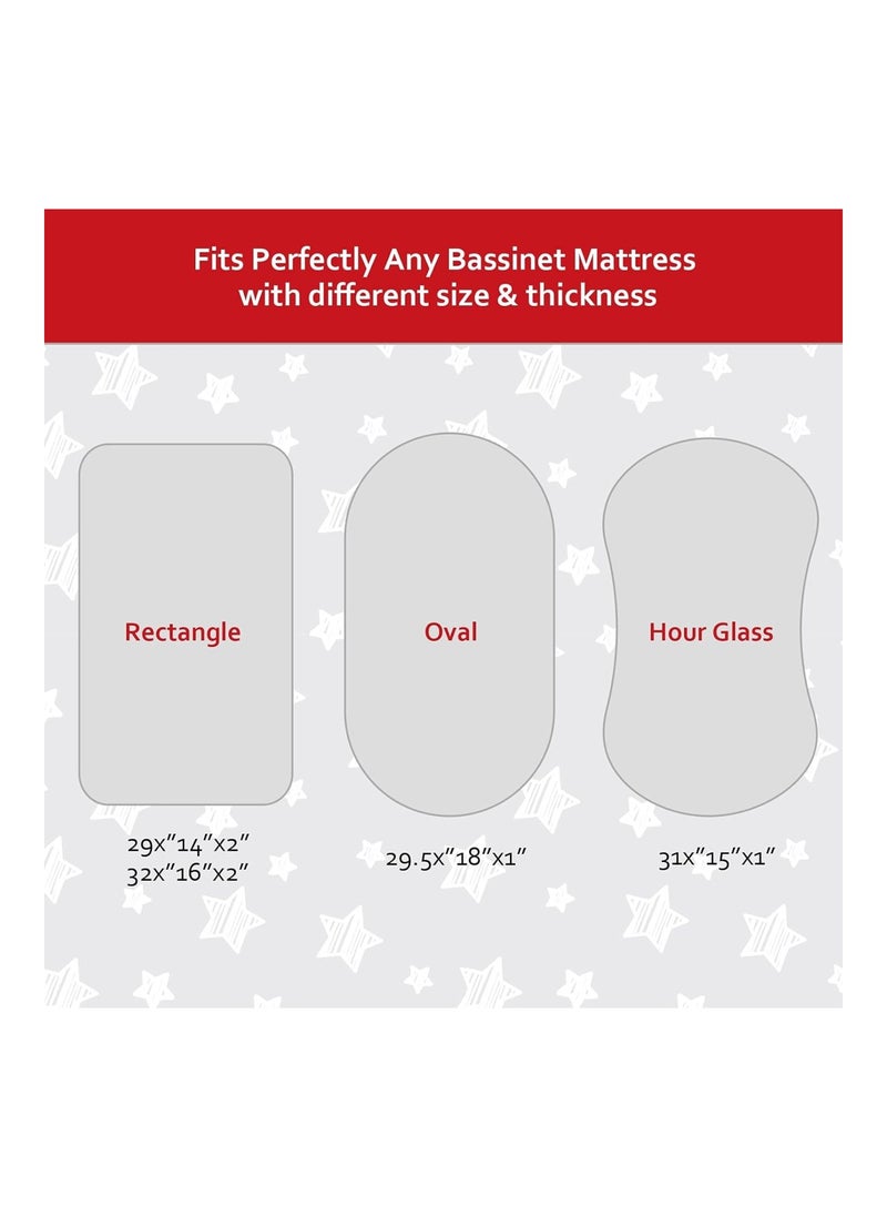 Moonsea 2 Pack Flexible For Different Cradle And Bassinet Mattress Soft Breathable Universal Sheet For Rectangl  - Image 5