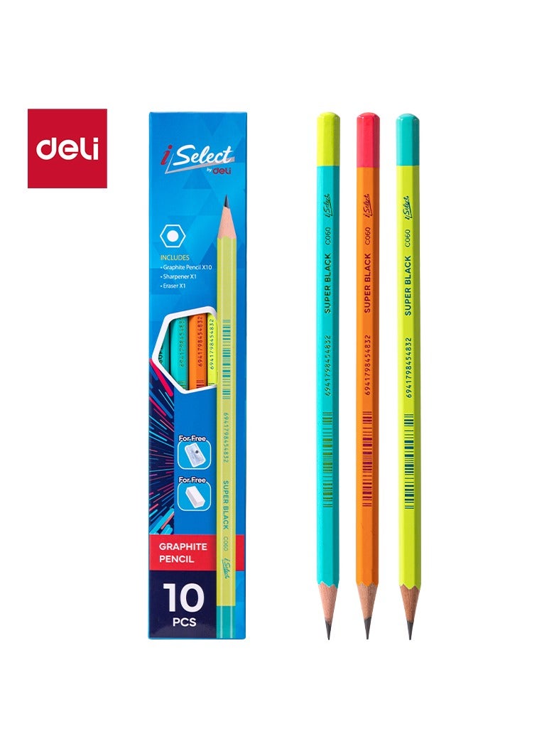 ديليEC060 قلم رصاص جرافيت HB، 3 قطع في علبة، نواة سوداء فائقة – مثالي للكتابة والرسم التخطيطي - Image 1