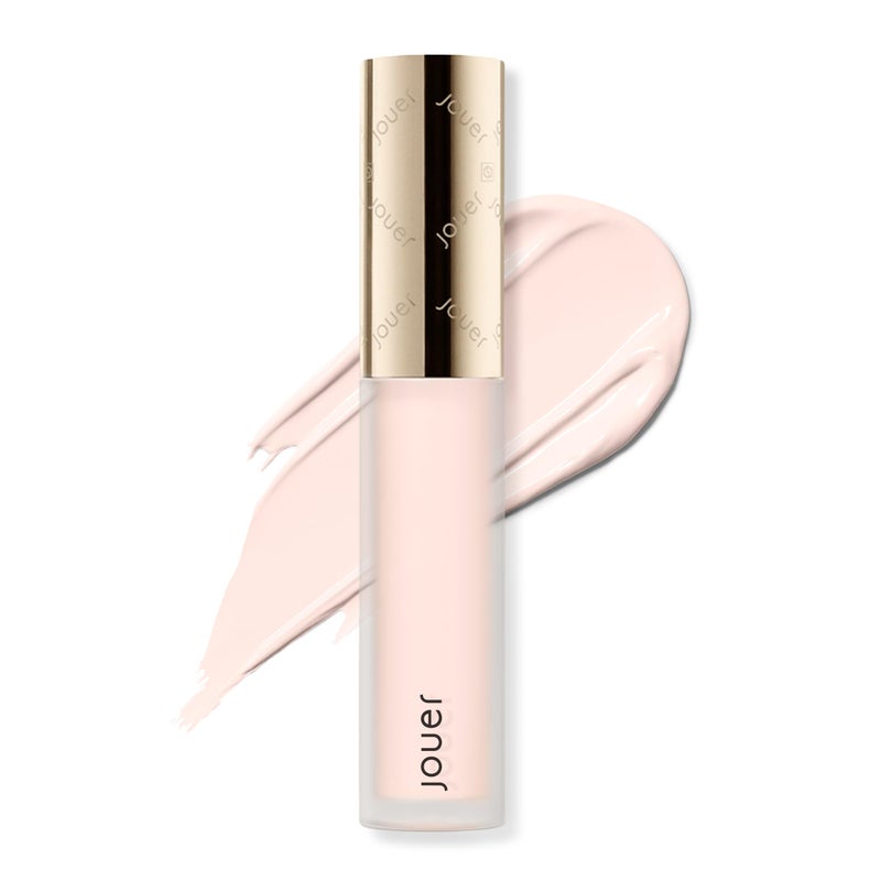 Jouer Essential High Coverage Liquid Concealer  Brightening Concealer  Color Corrector for Under Eye Dark Circles Spot Coverage and Eye Primer  Soft Matte Finish Snow