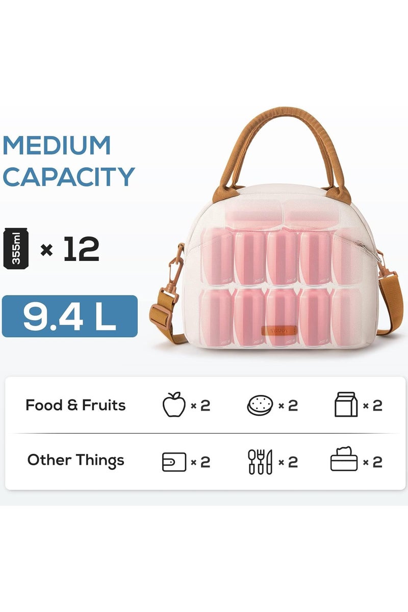 مجموعة حقيبة الغداء الأنيقة والواسعة ، مثالية للعمل والمدرسة والنزهات والسفر - تتضمن أدوات وحقيبة معزولة - Image 2