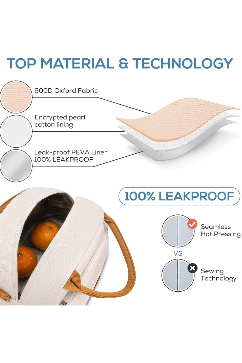 مجموعة حقيبة الغداء الأنيقة والواسعة ، مثالية للعمل والمدرسة والنزهات والسفر - تتضمن أدوات وحقيبة معزولة - Image 5