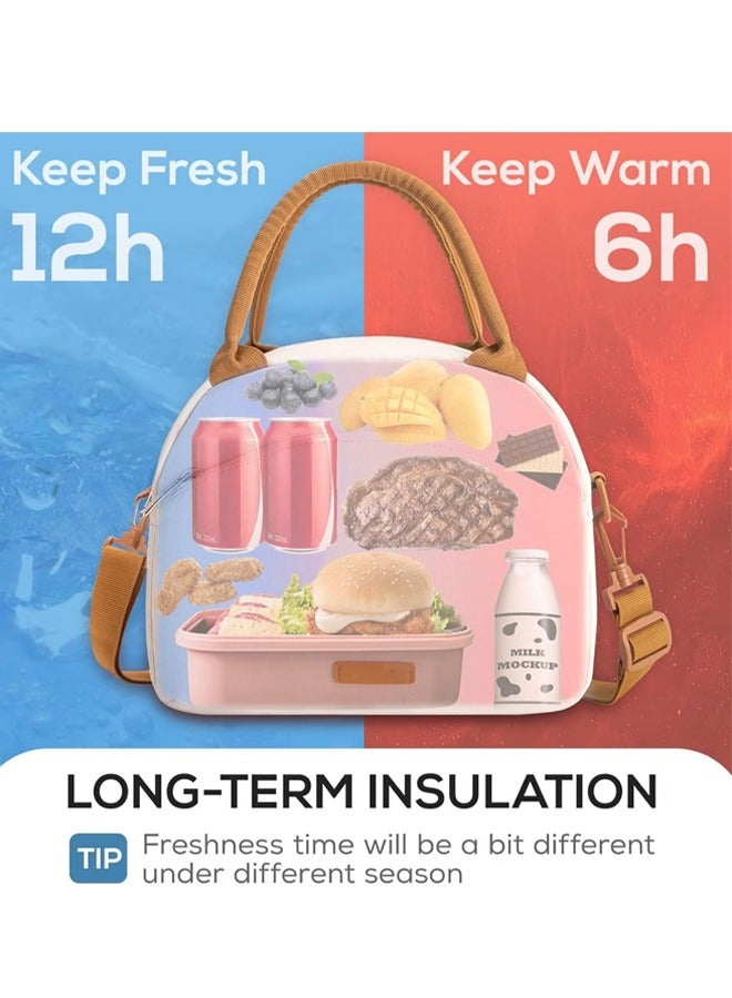 مجموعة حقيبة الغداء الأنيقة والواسعة ، مثالية للعمل والمدرسة والنزهات والسفر - تتضمن أدوات وحقيبة معزولة - Image 4