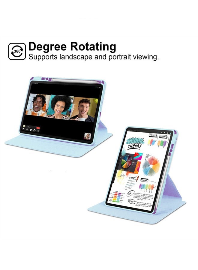 اليشمك Case for Honor Pad 9 12.1 بوصة,حالة الحماية اللوحية,تصميم الدوار 360 درجة من الاكريليك,إيقاظ / نوم تلقائي,جلد ناعم,أزرق - Image 2