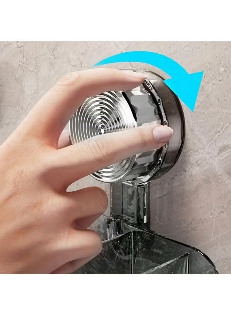 Suction Cup Shower Caddy, No Drill Wall Mounted Bathroom Shelf Organizer with Front Baffle  Drainage Holes, Thickened BPA-Free PET ABS Rustproof Removable Storage Rack for Shampoo, Hair Dryer  Combs - Image 4