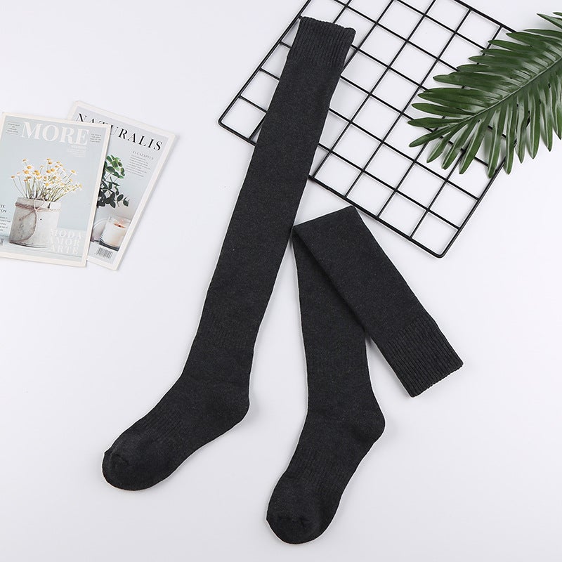 Thick Fleece Over-Knee Socks for Women Winter Warm Leg Warmers turmeric  - Image 4