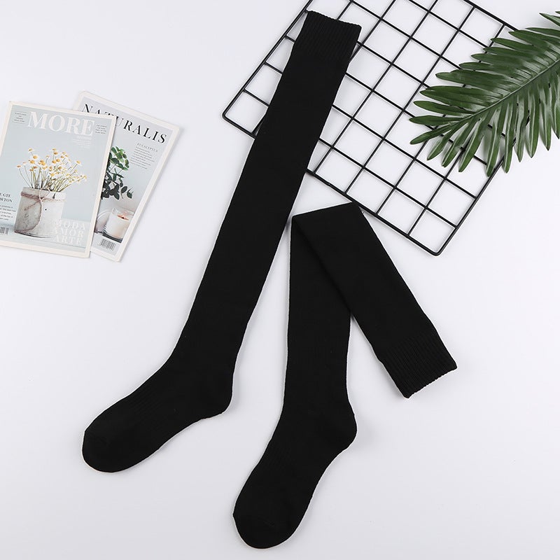 Thick Fleece Over-Knee Socks for Women Winter Warm Leg Warmers turmeric  - Image 5