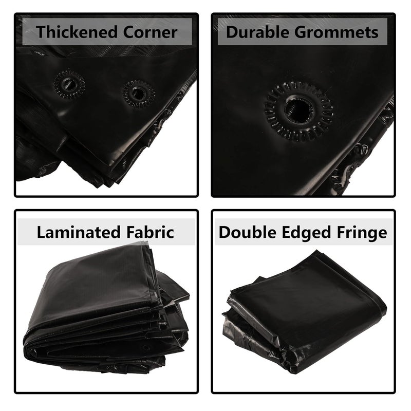 Kuber Industries Kuber Industries Tirpal 15x18 Feet Waterproof Tarpaulin Sheet 120 GSM Tadpatri Tharpai EcoFriendly Tent Tirpal Thadika Thappi Tarp Lightweight Premium Tirpal Black - Image 4