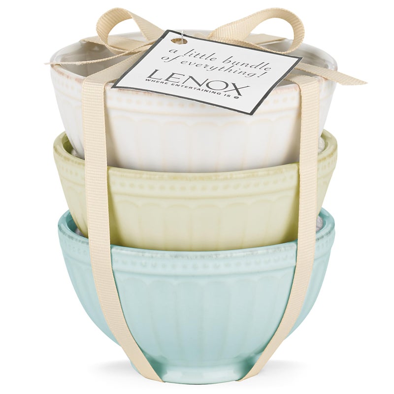 LENOX Lenox 858038 French Perle Groove Assorted Mini 3Pc Bowls 