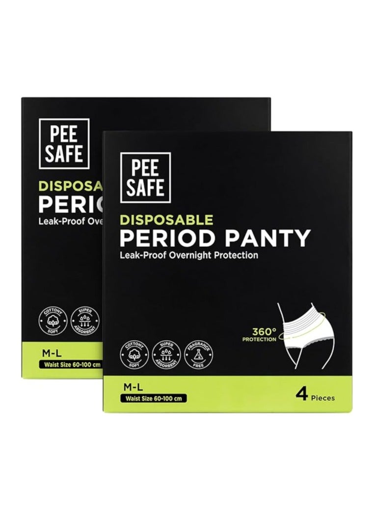 PEE SAFE Disposable Period Panties For Women Leak Proof M-l Pack Of 8 360°protection  - Image 1