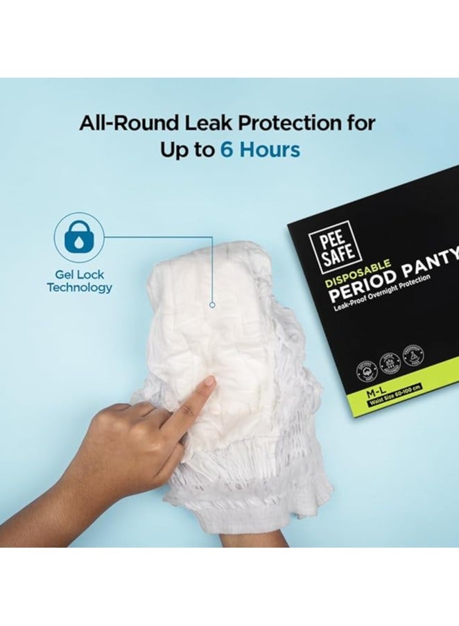PEE SAFE Disposable Period Panties For Women Leak Proof M-l Pack Of 8 360°protection  - Image 3