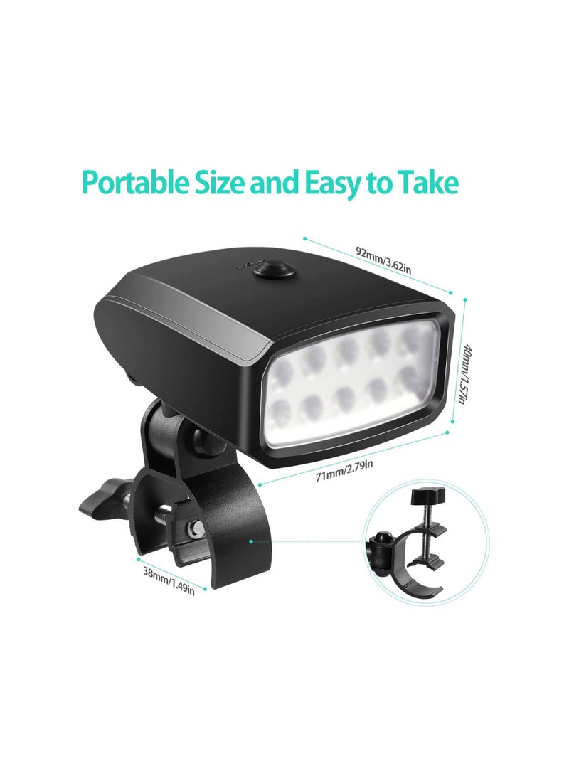 شو وو Grill Lights for Outdoor Grill, Portable Weather Resistant BBQ 360 Rotatable with 10 Super Bright LED & Sturdy Clamp Mount Fits Handle Battery NOT Included - Image 1