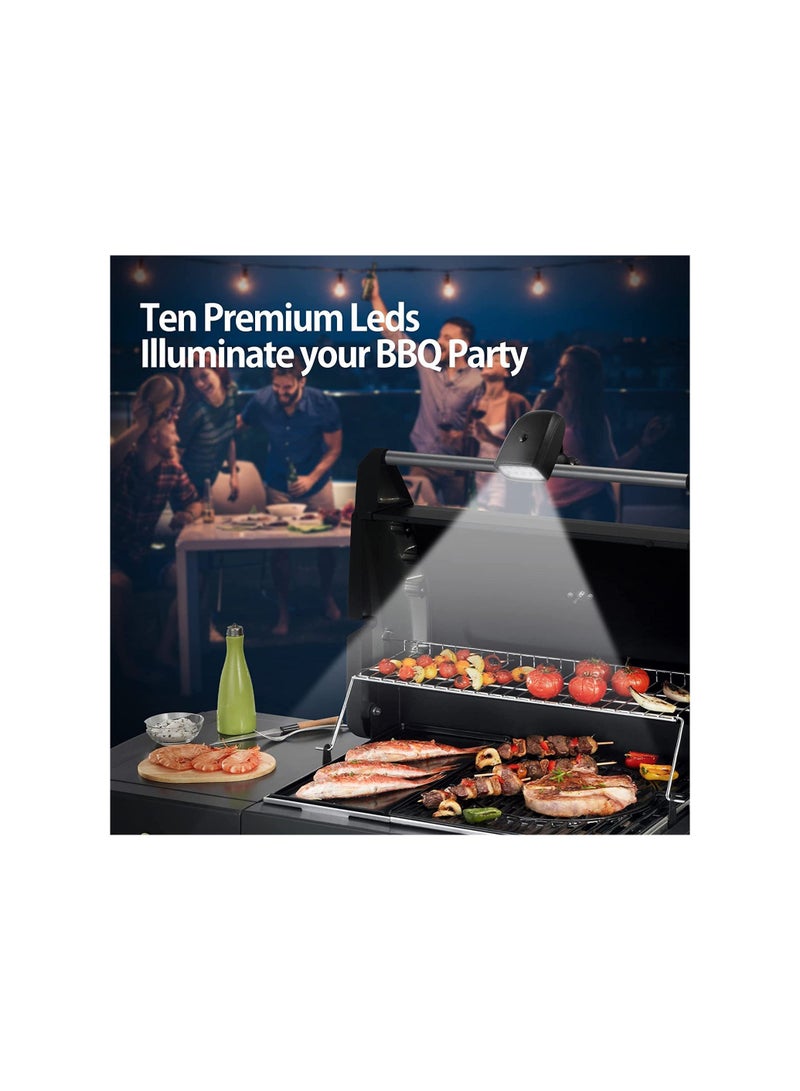 شو وو Grill Lights for Outdoor Grill, Portable Weather Resistant BBQ 360 Rotatable with 10 Super Bright LED & Sturdy Clamp Mount Fits Handle Battery NOT Included - Image 5