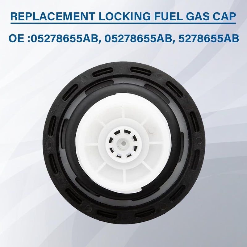 TESHITVLOG Locking Gas Cap, Fuel Tank Cap with Key For Dodge Jeep Ram Cherokee Grand Cherokee Wrangler TJ LJ JK JKU JL JLU JT Liberty Compass,5278655AB,05278655AB Tiered purchase options - Image 3