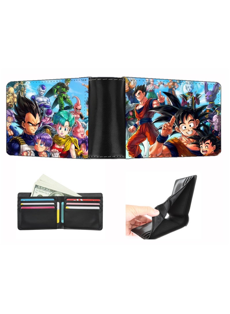 KUYING Anime Dragon Ball Two Fold Short PU Wallet 