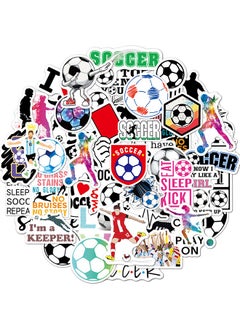 GIFT 50 PCS Cute Soccer Stickers, Water Bottle Stickers for Kids Teens, Waterproof Vinyl Laptop Kids Stickers for Laptop, Bumper, Skateboard, Guitar  - Image 1